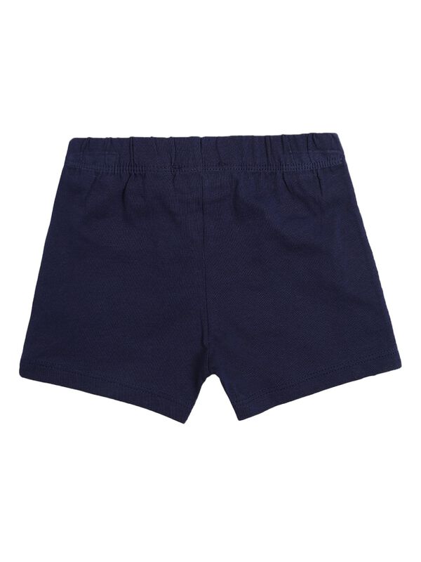 Boys White & Blue Printed T-Shirt with Short Pants image number 3